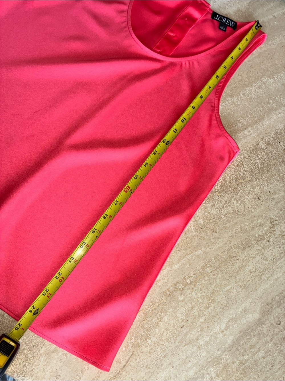 J. Crew Top Women's S, Bright Pink Scoop Neck Sleeveless. Gold back buttons. EUC - Picture 11 of 14